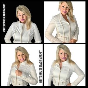 White House Black Market White Zip Up Jacket